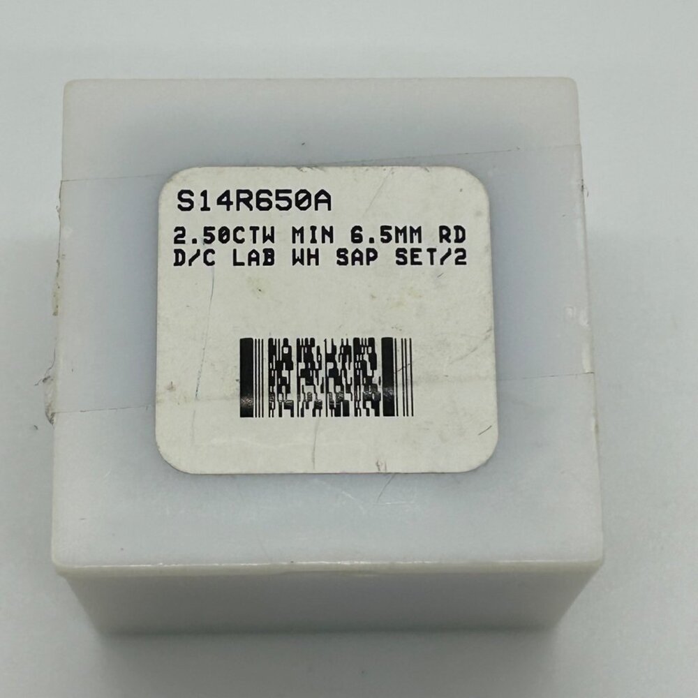 Lab Created White Sapphire Round Cut 6.5mm 2.50 CTW Gemstones For Jewelry Making - Picture 9 of 11